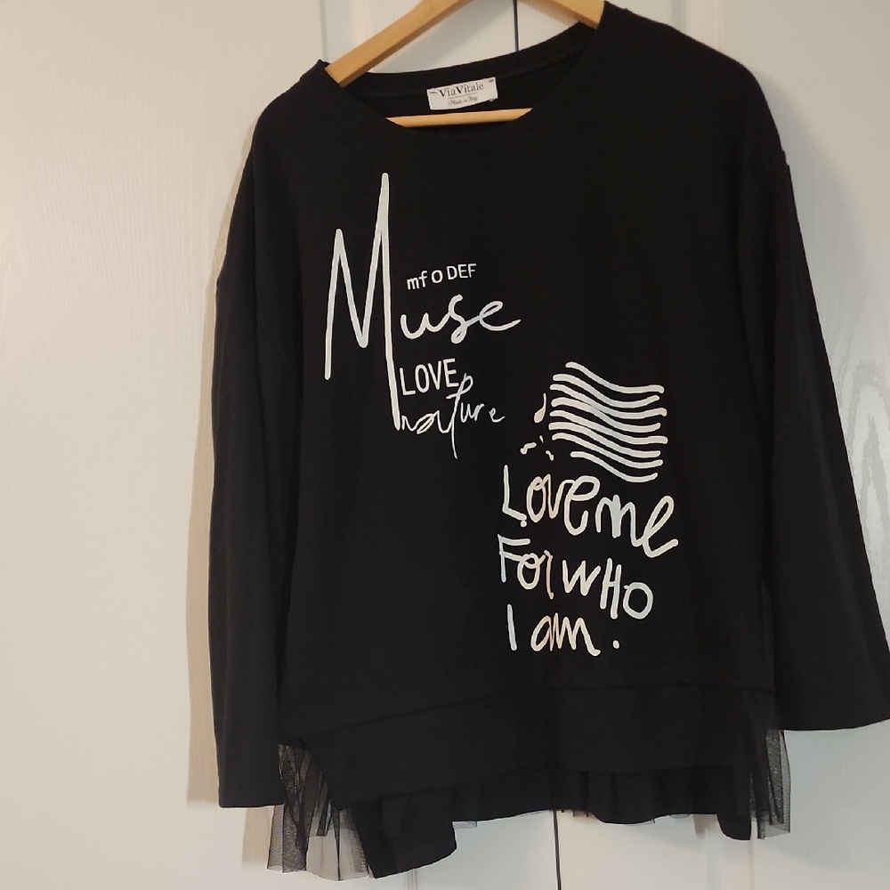 Black Graphic Women's Top
